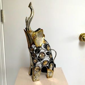 Metal gold & silver decorative elephant
